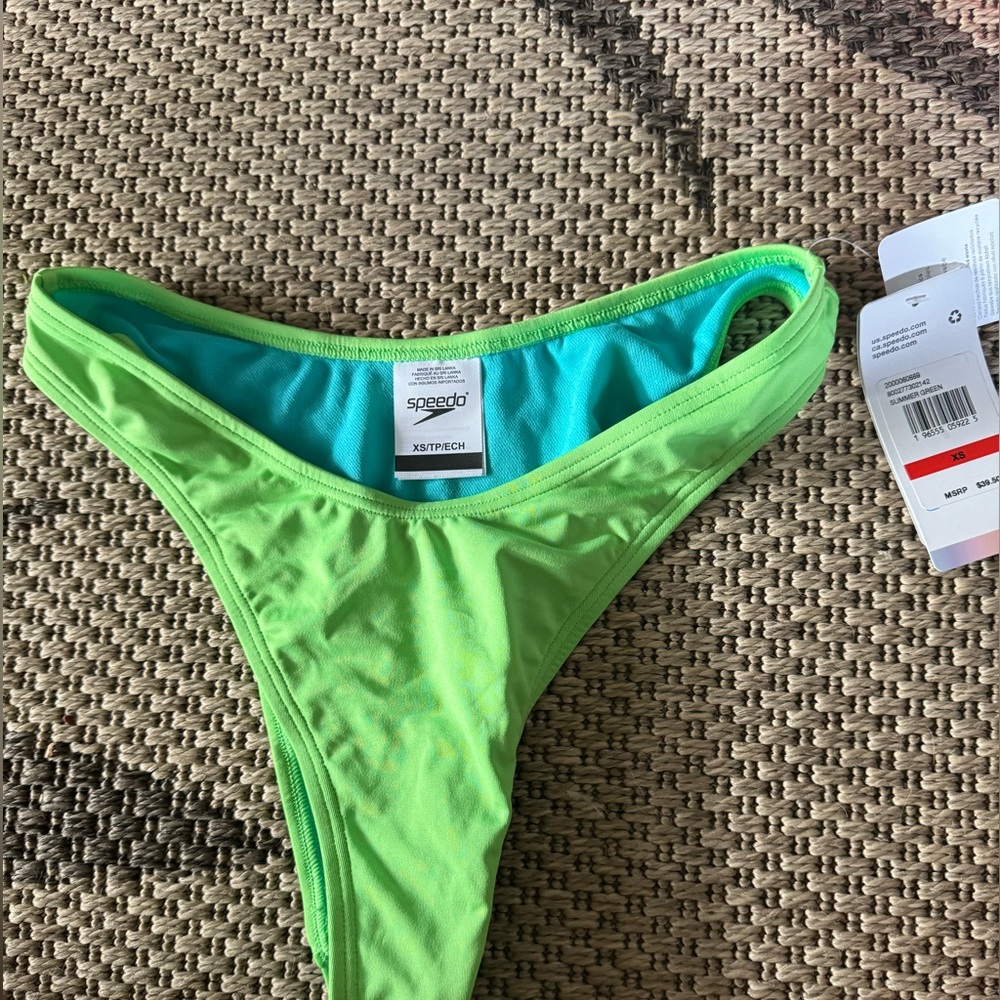 New speedo lime green Flu3nte xs bikini bottoms with tags attached-never worn